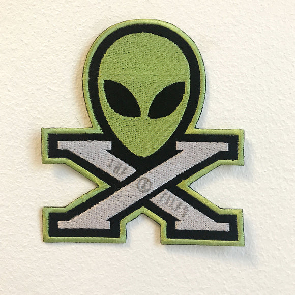 X Files Alien face Logo Badge Iron on Sew on Embroidered Patch