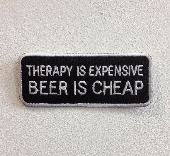 Therapy is Expensive Art Badge Iron or Sew on Embroidered Patch - Fun Patches