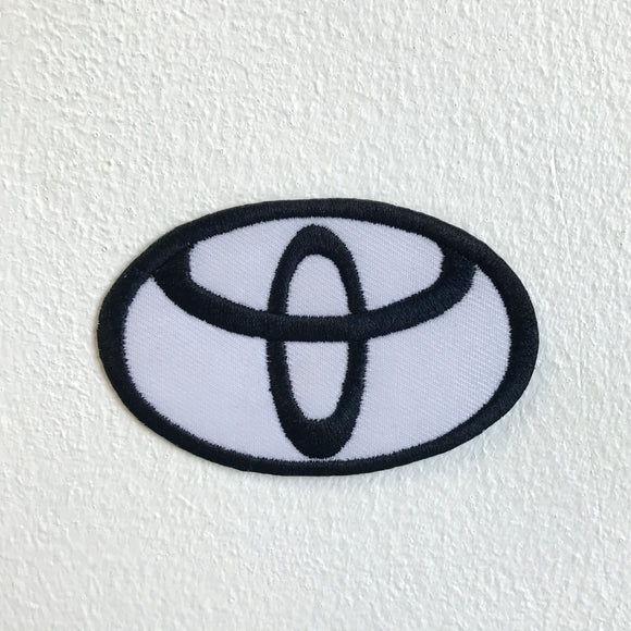 Toyota motorsports logo White Iron Sew on Embroidered Patch - Fun Patches