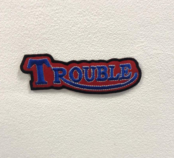 Trouble Art Badge Clothes red Iron on Sew on Embroidered Patch appliqué