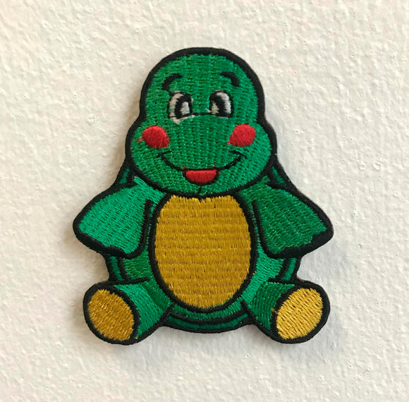 Cute Little Turtle Art Badge Iron on Sew on Embroidered Patch - Fun Patches