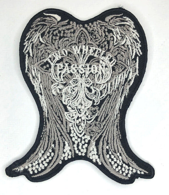Two Wheeled Passion Biker Badge Clothing Jacket Iron on Sew on Embroidered Patch