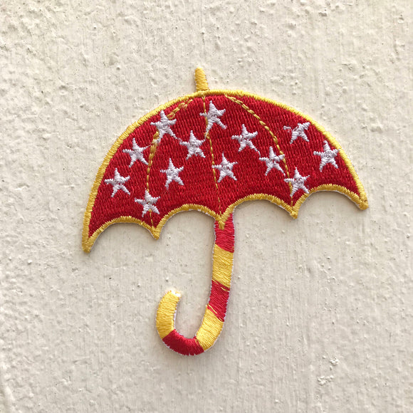 Cute Umbrella with stars Iron on Sew on Embroidered Patch - Fun Patches