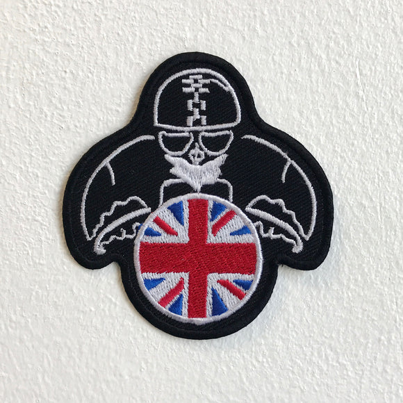 Vintage Motorcycles biker Union jack Iron Sew On Embroidered Patch