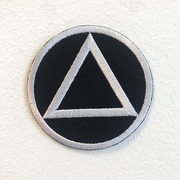 Sobriety Triangle Circle Badge Iron on Sew on Embroidered Patch - Fun Patches