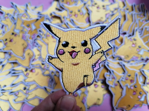 Pikachu of Pokemon Catch them all Iron on Sew on Embroidered Patch