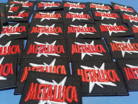 Metallica Red & White Iron on/Sew on Embroidered Patch