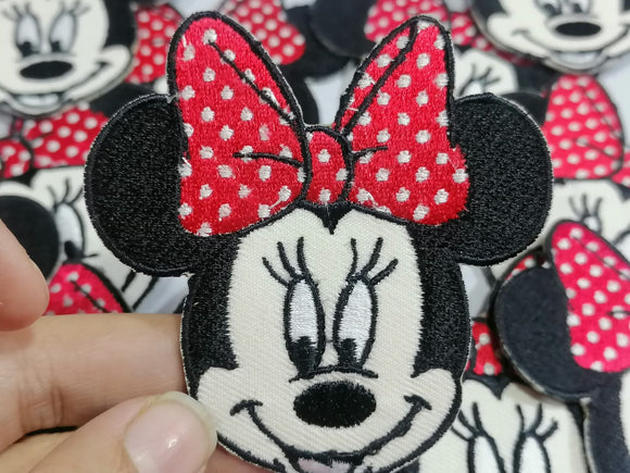 Mini Mouse Face cartoon girls bow cute Iron Sew on Embroidered Patch