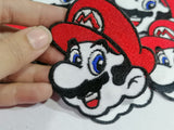 Cute Super mario game cartoon set jeans jacket iron on Sew on Embroidered Patch