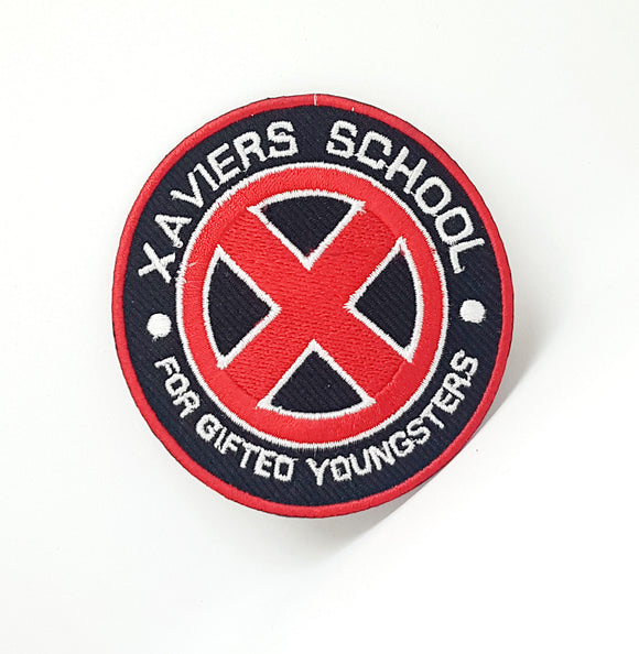 Marvel Avengers and DC Comics Iron or Sew on Embroidered Patches - XAVIERS SCHOOL Red - Fun Patches