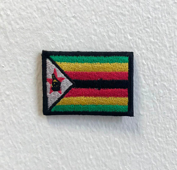 Zimbabwe Country Flag Art Badge Clothes Iron on Sew on Embroidered Patch