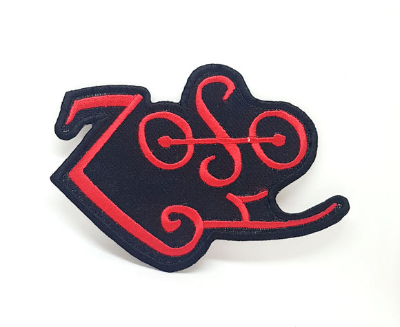 ZOSO Led Zeppelin Red T Shirt Iron Sew On Embroidered Patch
