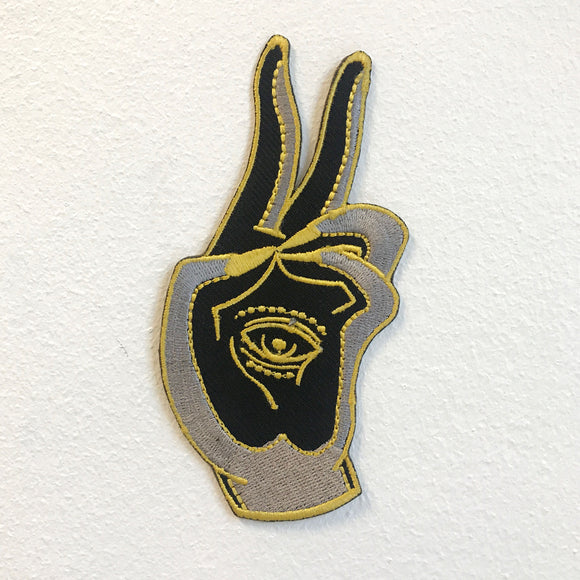 Sexy Lady Fingers with Eye Iron on Sew on Embroidered Patch - Fun Patches