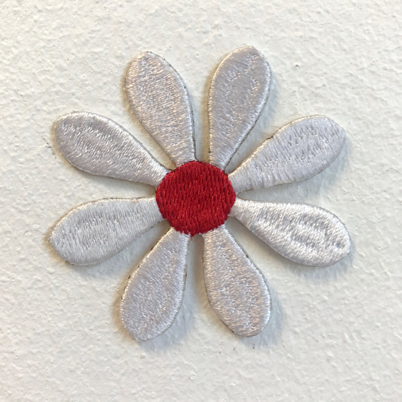 Cute White Flower Daisy Flower Iron on Sew on Embroidered Patch - Fun Patches