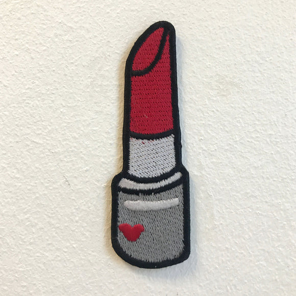 New Cool Lady Lipstick with Heart Iron on Sew on Embroidered Patch - Fun Patches