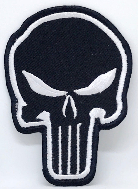 Comic Character Marvel Avengers Iron or Sew on Embroidered Patches - The Punisher Black - Fun Patches