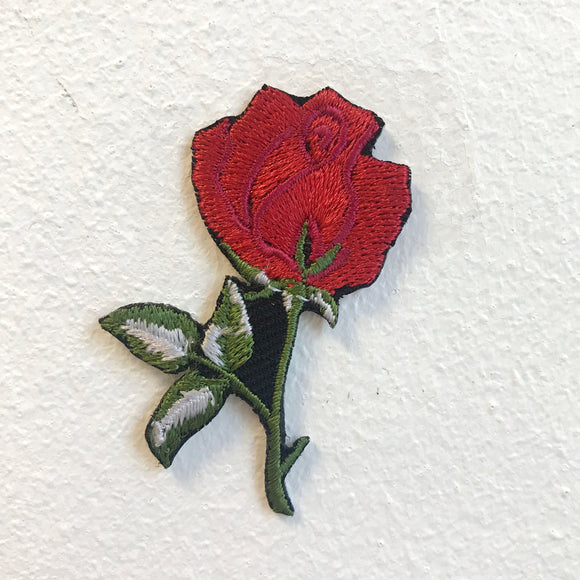 Lovely Red Rose Flower Love Iron on Sew on Embroidered Patch - Fun Patches