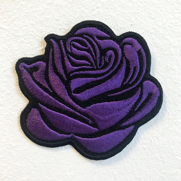 Lovely Purple Rose Lady Clothing Jacket Shirt Iron on Sew on Embroidered Patch - Fun Patches