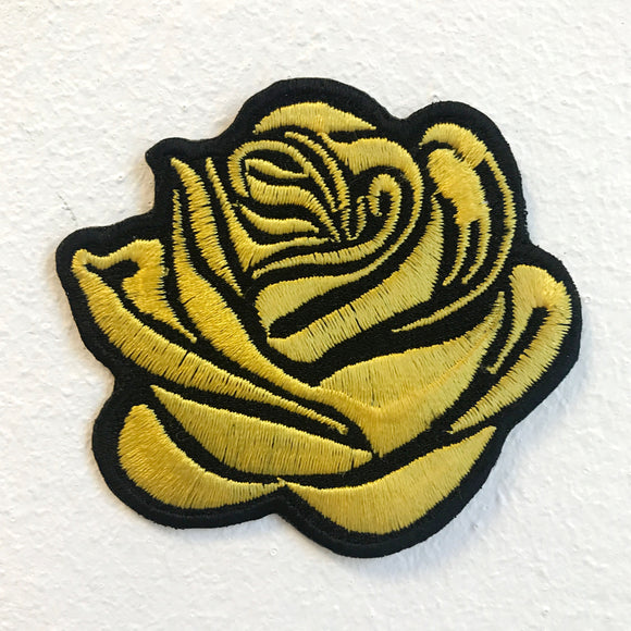 Lovely Yellow Rose Lady Clothing Jacket Shirt Iron on Sew on Embroidered Patch - Fun Patches