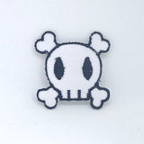 Crossbones Black & White Skull Iron on Sew on Embroidered Patch - Fun Patches