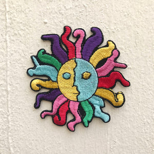Cute Rainbow Sun Iron on Sew on Embroidered Patch - Fun Patches
