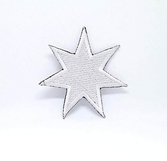 Cool Star White Iron 0r Sew on Embroidered Patch - Fun Patches