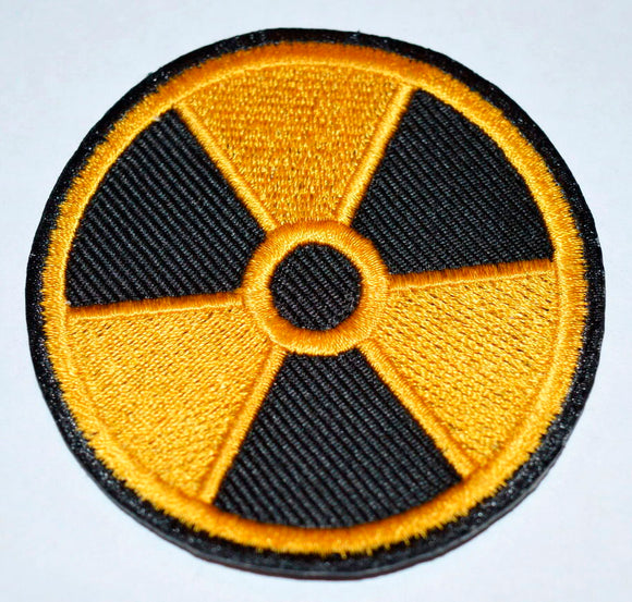 Radiation Yellow & Black World Iron on Sew on Embroidered Patch - Fun Patches